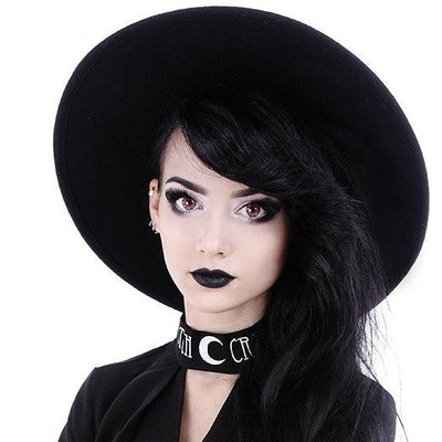 Gothic Wide Brim Witch Hat