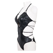 Black Liquid Patent Swimsuit