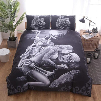 Skull Motorcycle Bedding